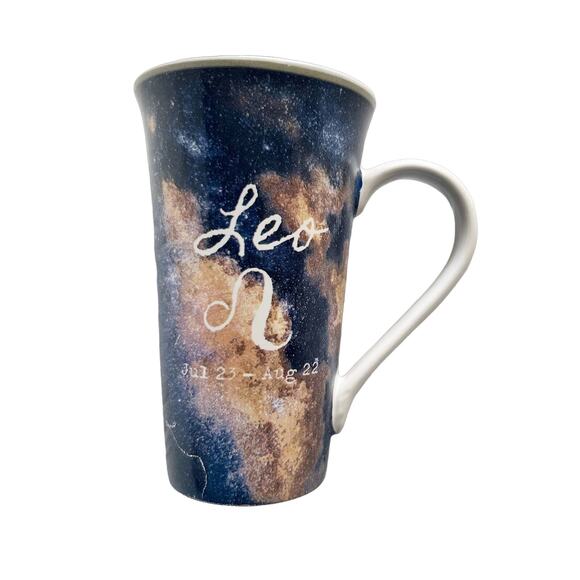 Conventry Stoneware Leo Sign Zodiac Mug, Tall, Galaxy Coffee Cup, Astrology - Picture 1 of 9